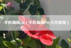 手机编辑pdf（手机编辑PDF文件教程）