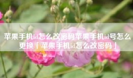 苹果手机id怎么改密码苹果手机id号怎么更换「苹果手机id怎么改密码」